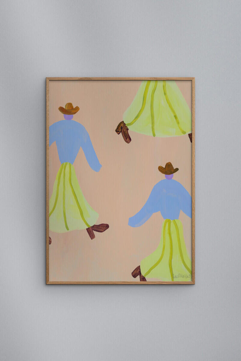 The Poster Club x Lise Uhrskov Dancing Cowgirls plakat - 50x70 cm